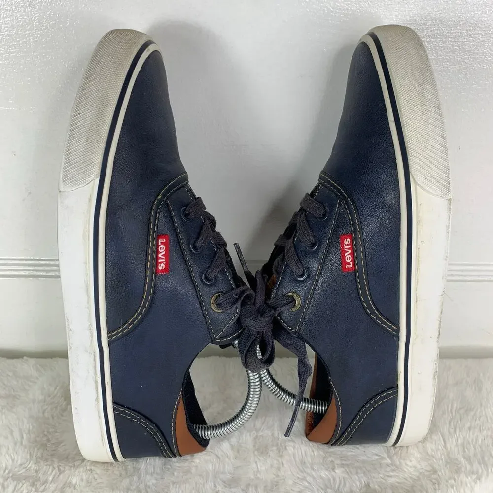 Levi's Ethan C Nappa Sneakers Men’s Size 7.5 Navy Blue Low Top Casual